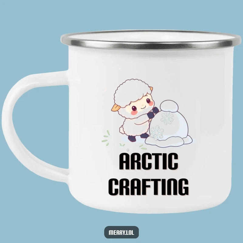 Funny Sheep Snowman Camping Mug: Giant Snowflake Winter Drink Cup