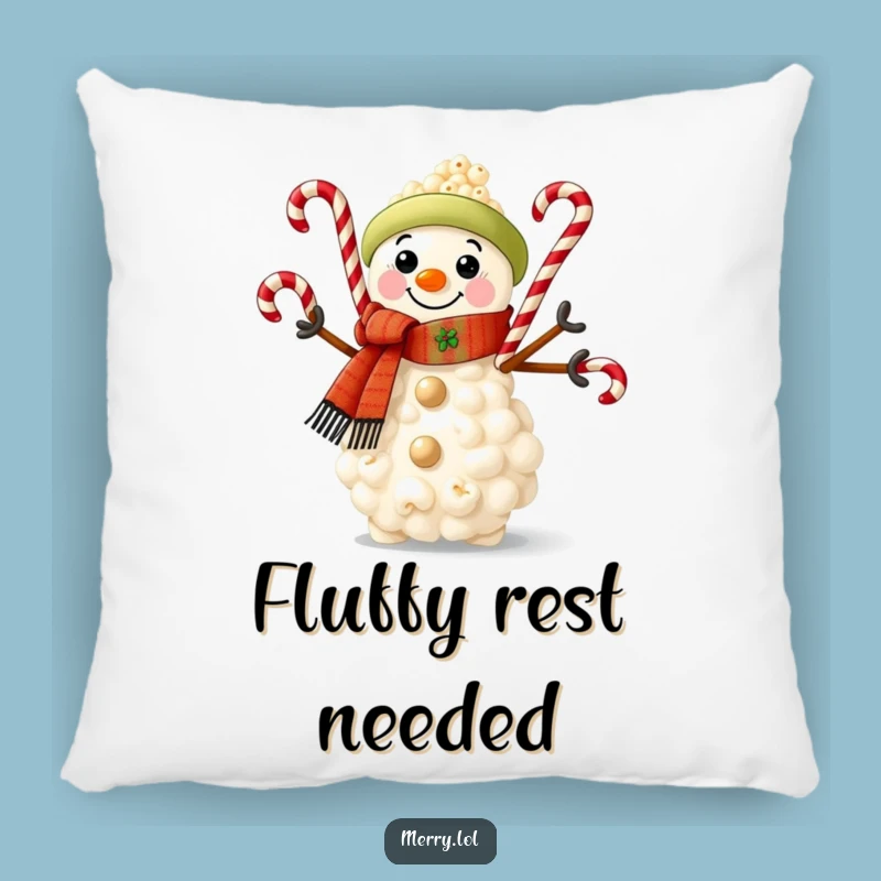 Funny Popcorn Snowman Pillow: Cozy Comfort with a Whimsical Holiday Touch