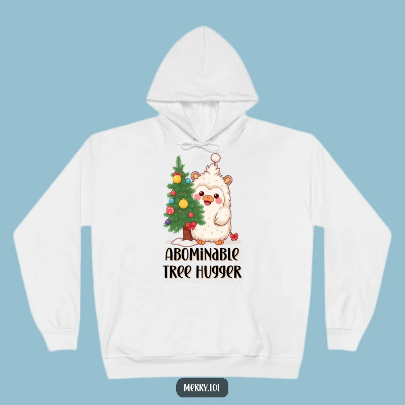 Funny Yeti Christmas Hoodie: Cozy Hide-and-Seek for Winter Warmth