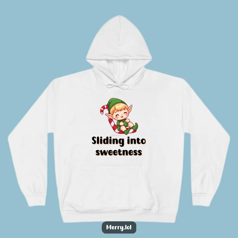 Cozy Funny Elf Sliding Hoodie - Warm & Hilarious Holiday Gift