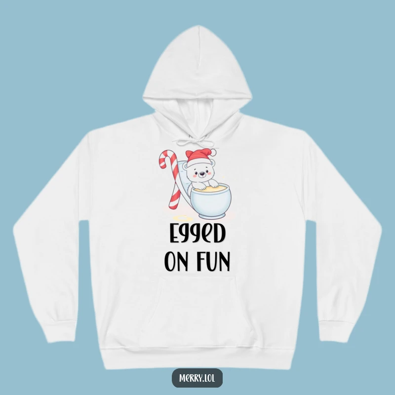 Funny Polar Bear Eggnog Hoodie: Cozy Comfort and Adorable Winter Vibes