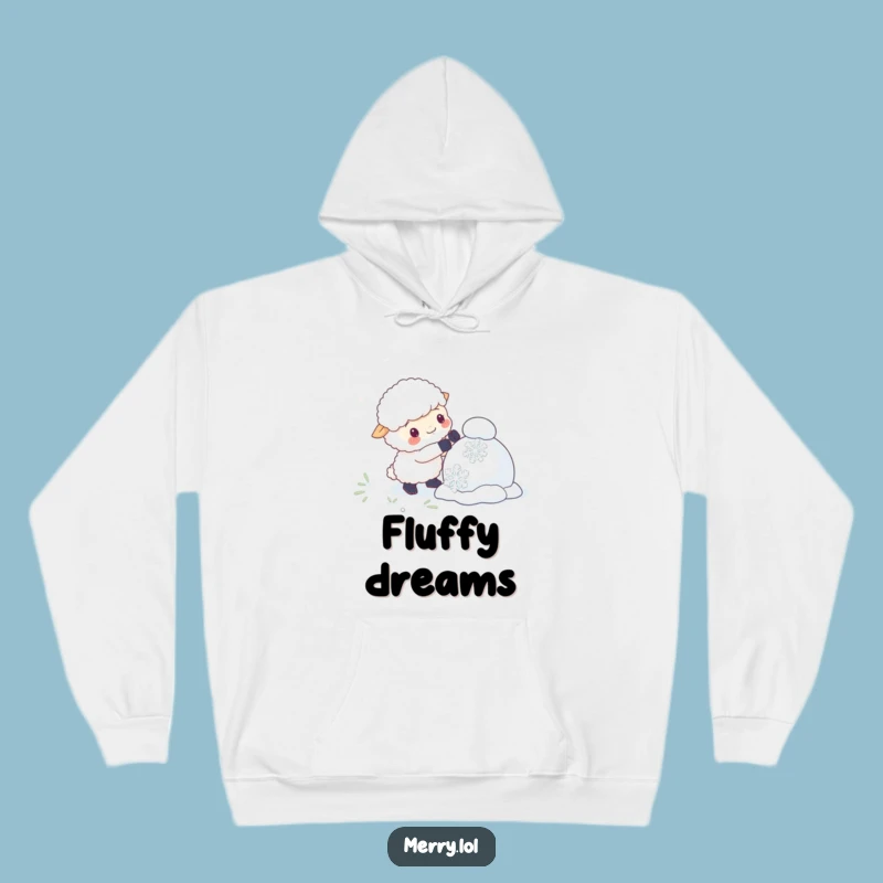 Funny Sheep Snowman Hoodie: Cozy Giant Snowflake Building Wear
