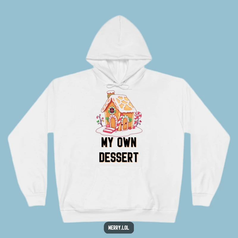Funny Gingerbread House Hoodie: Cozy Candy Cane Chimney Sneak Attack