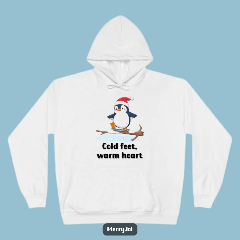 Funny Penguin Santa Hat Hoodie: Cozy & Hilarious Awkward Ice Skating Wear