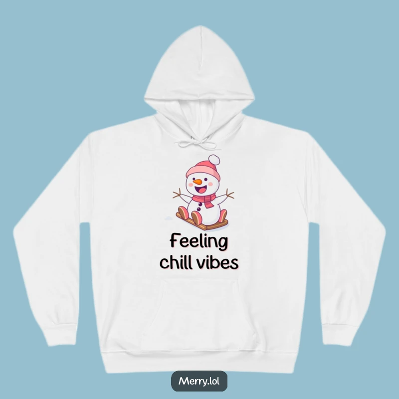 Funny Snowman Hoodie - Cozy Smiling Character for Winter Warmth