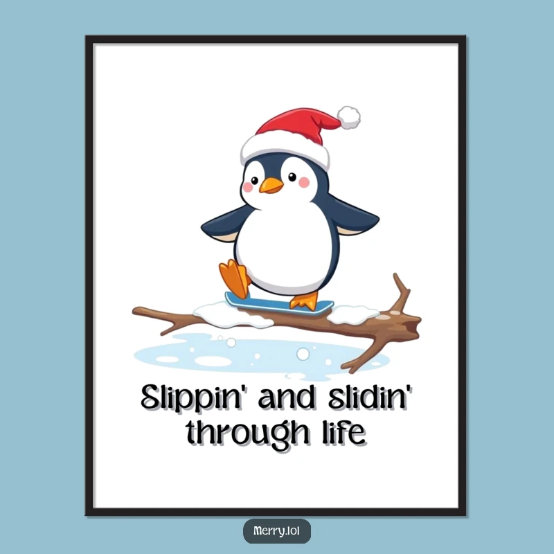 Free Printable Penguin Wall Art: Hilarious Awkward Skater Downloadable Decor for Fun Spaces