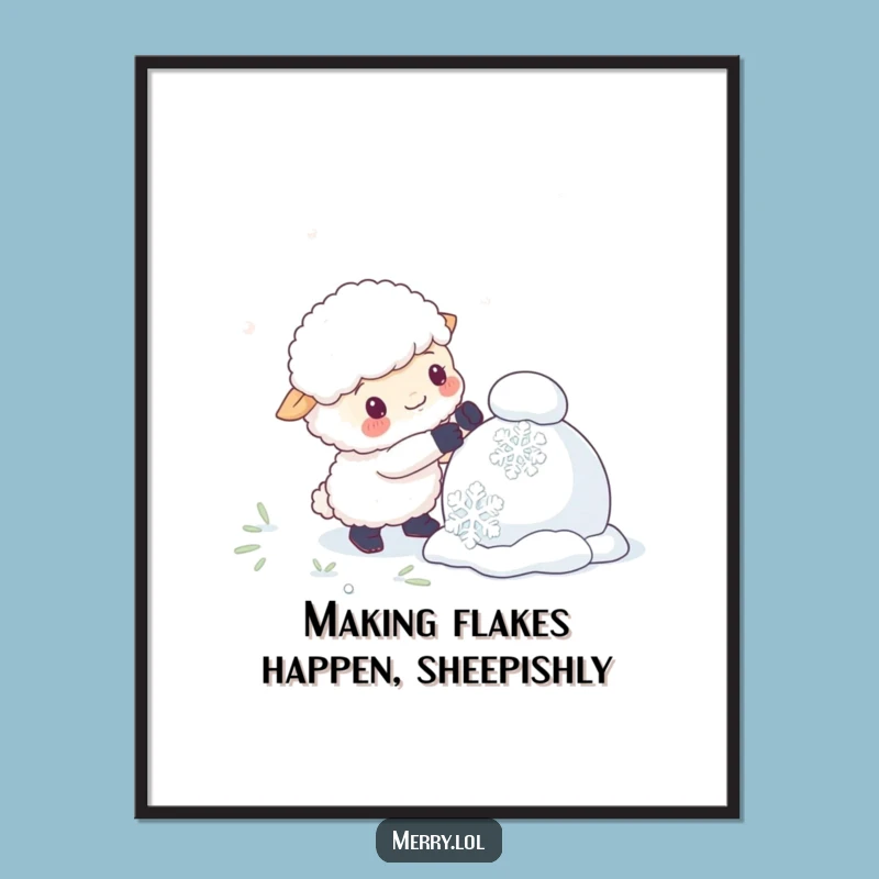 Free Printable Sheep Wall Art: Snowman Builder Downloadable Decor for Whimsical Spaces