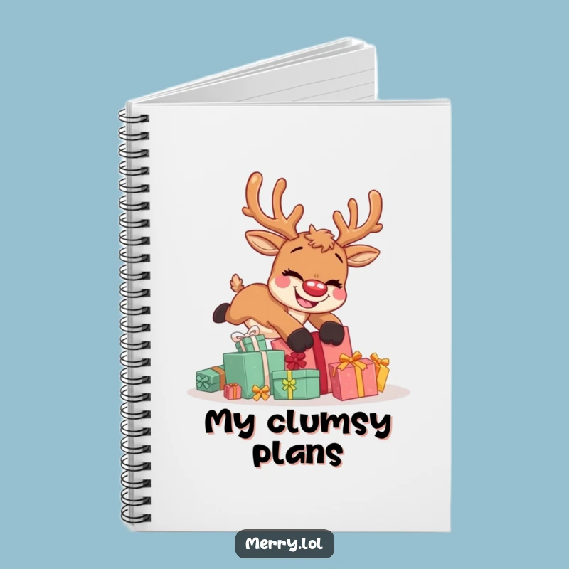 Funny Reindeer Tripping Notebook: Jot Down Laughs and Holiday Ideas