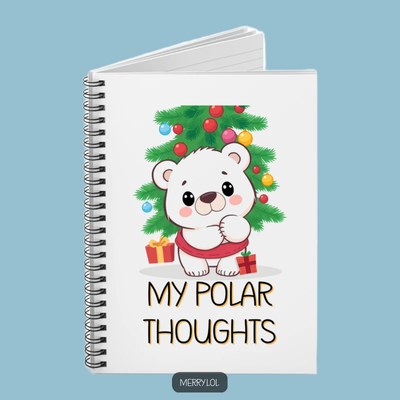 Funny Polar Bear Notebook - Jot Down Ideas with Surprised Character Fun