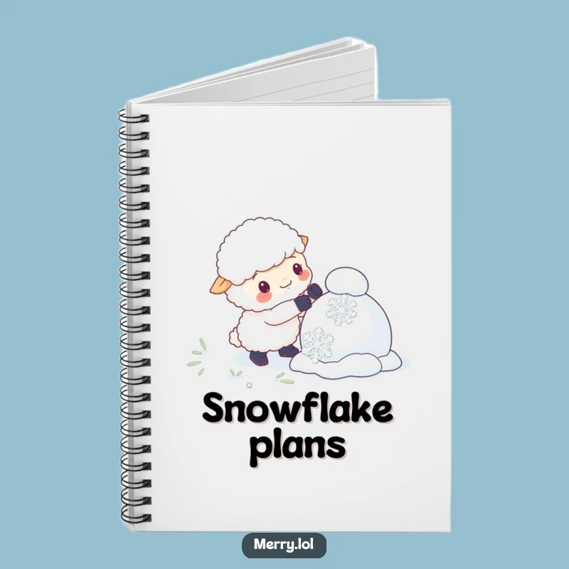 Funny Sheep Snowman Notebook: Giant Snowflake Winter Journal