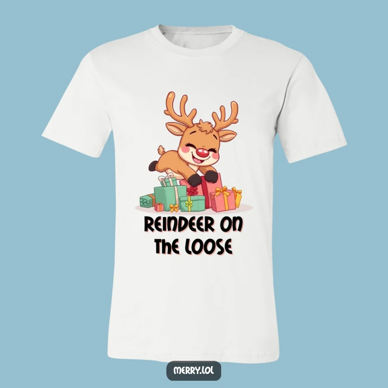Funny Reindeer Tripping T-Shirt: Hilarious Christmas Outfit and Gift Idea